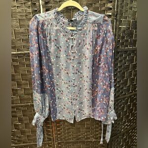 EUC( like new) SZ L PAIGE Silk blouse